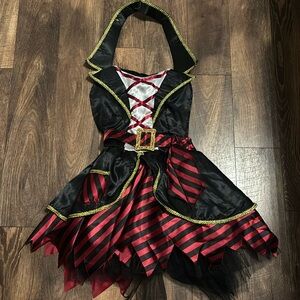 Women’s pirate Halloween costume/apron. Velcro around neck and tie around waist
